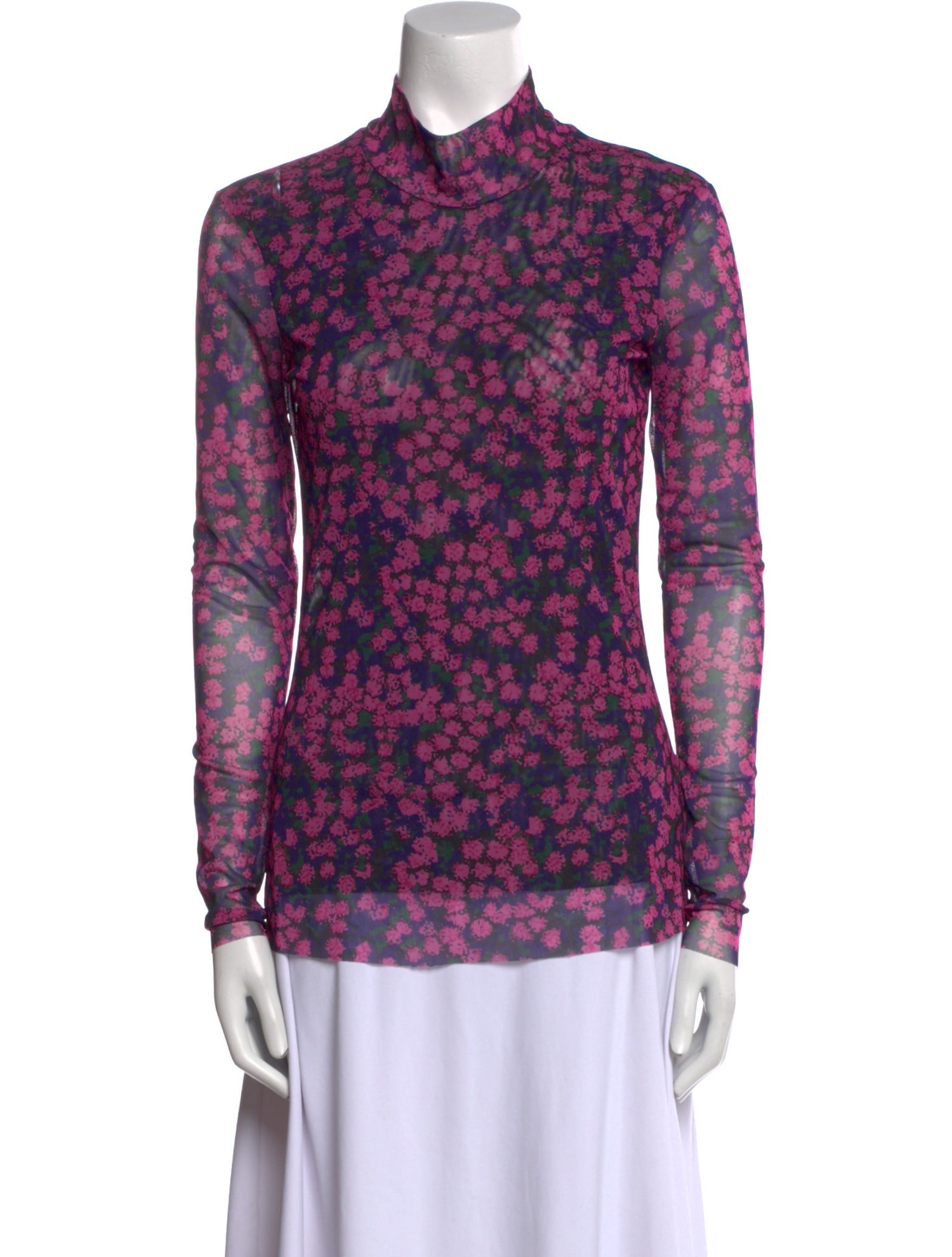 Baum und Pferdgarten Floral Print Mock Neck Blouse
