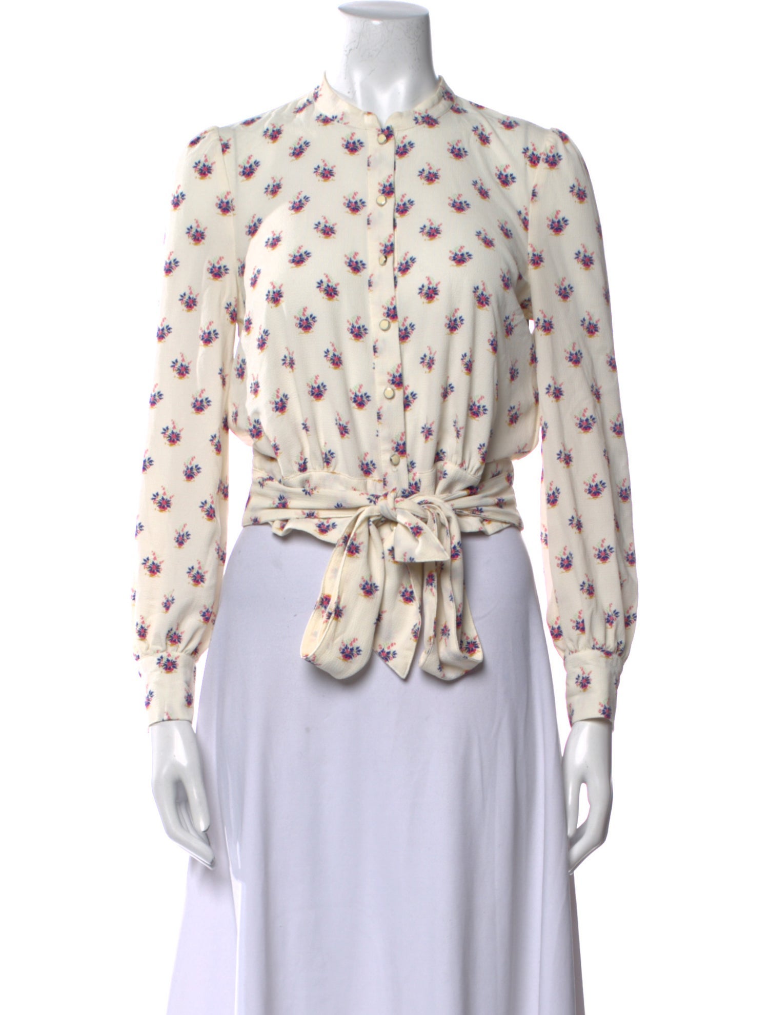 Baum und Pferdgarten Floral Print Mock Neck Crop Top