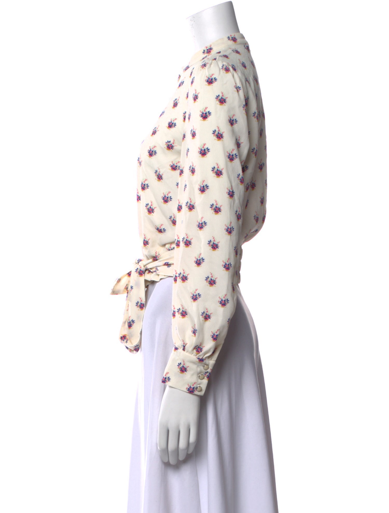 Baum und Pferdgarten Floral Print Mock Neck Crop Top