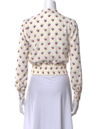 Baum und Pferdgarten Floral Print Mock Neck Crop Top