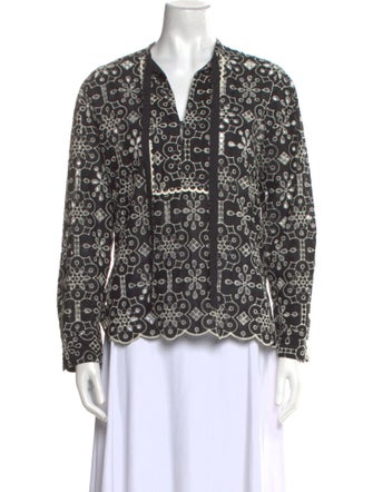 Baum und Pferdgarten Printed V-Neck Blouse