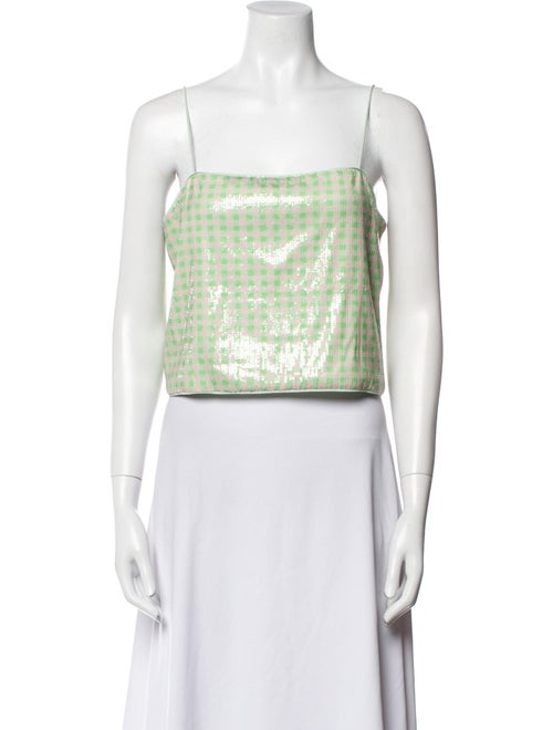 Baum und Pferdgarten Plaid Print Square Neckline Crop Top