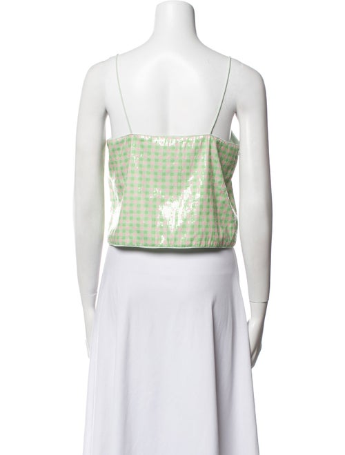 Baum und Pferdgarten Plaid Print Square Neckline Crop Top