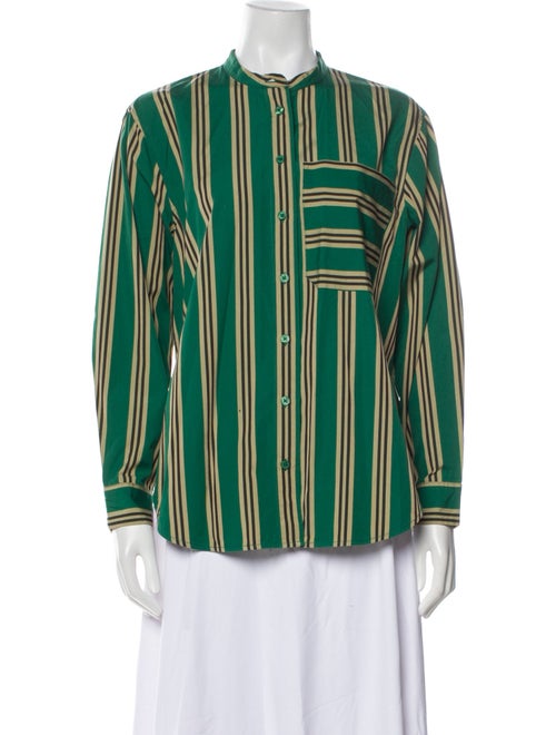 Baum und Pferdgarten Striped Mock Neck Button-Up Top