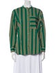 Baum und Pferdgarten Striped Mock Neck Button-Up Top