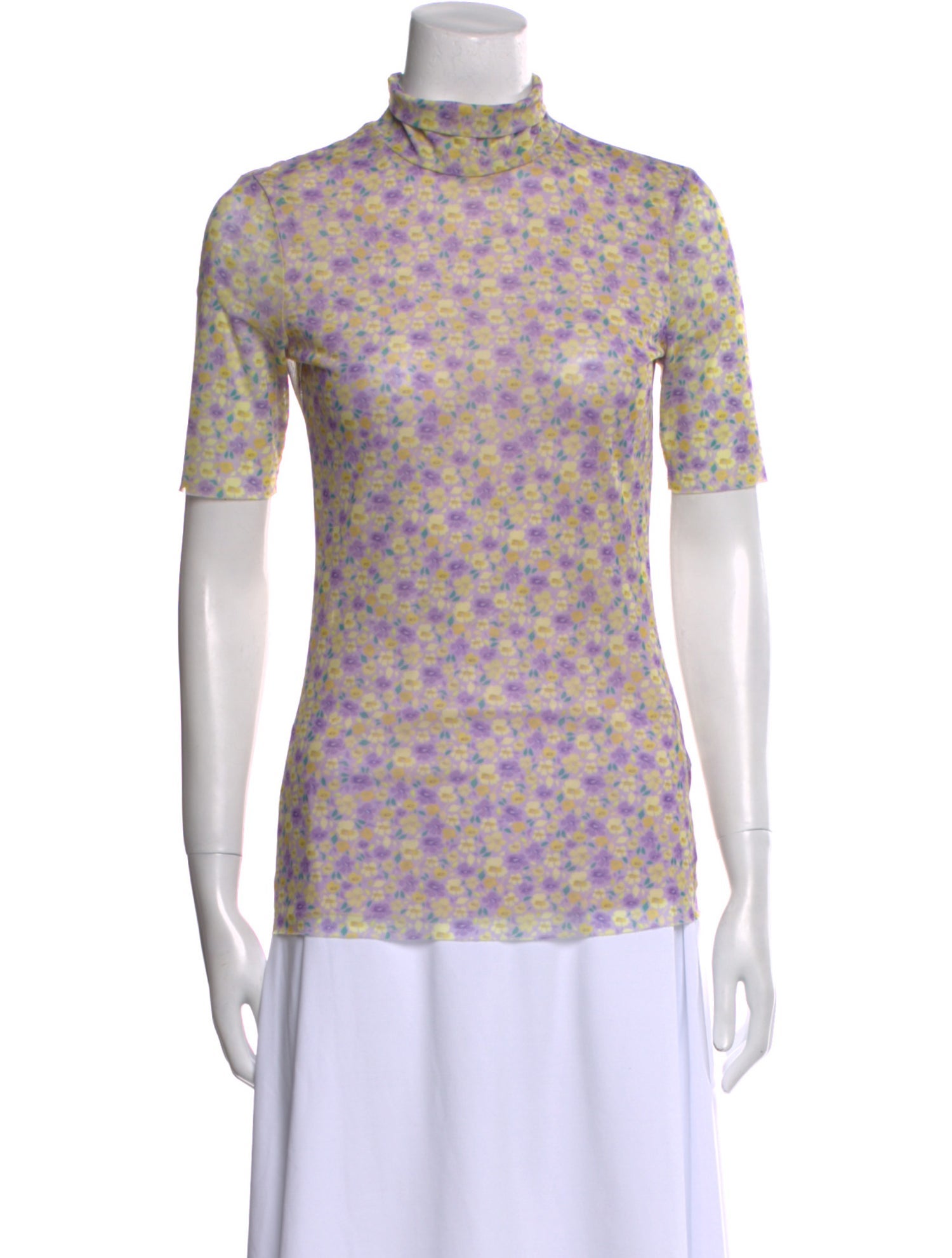 Baum und Pferdgarten Floral Print Mock Neck T-Shirt