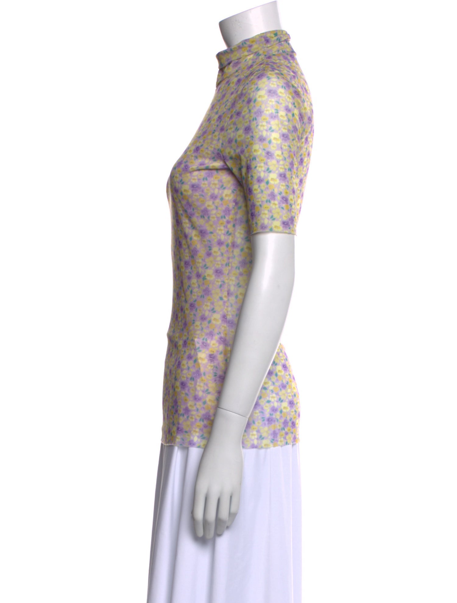 Baum und Pferdgarten Floral Print Mock Neck T-Shirt