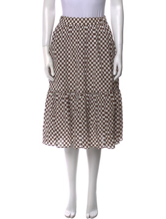 Baum und Pferdgarten Plaid Print Midi Length Skirt