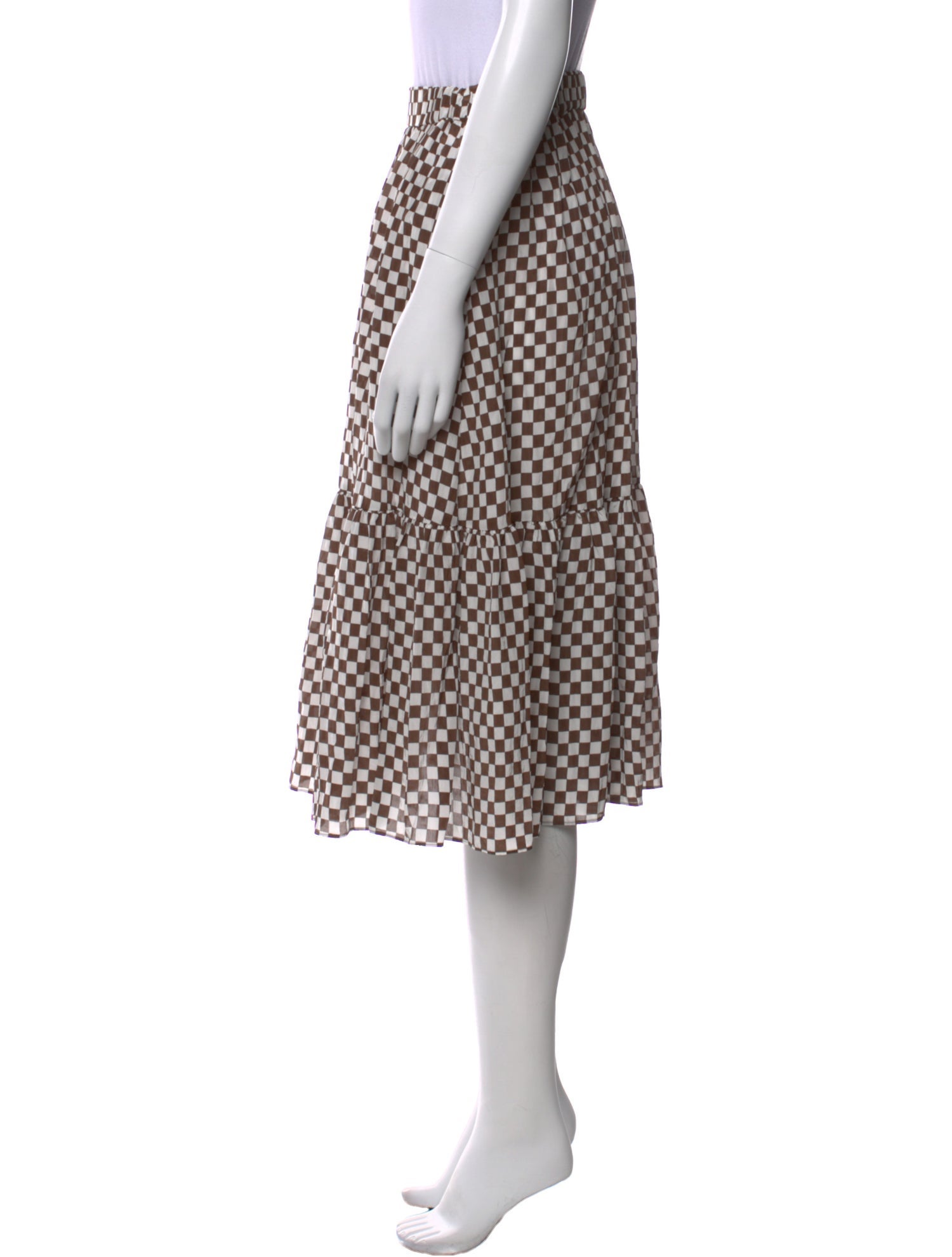 Baum und Pferdgarten Plaid Print Midi Length Skirt