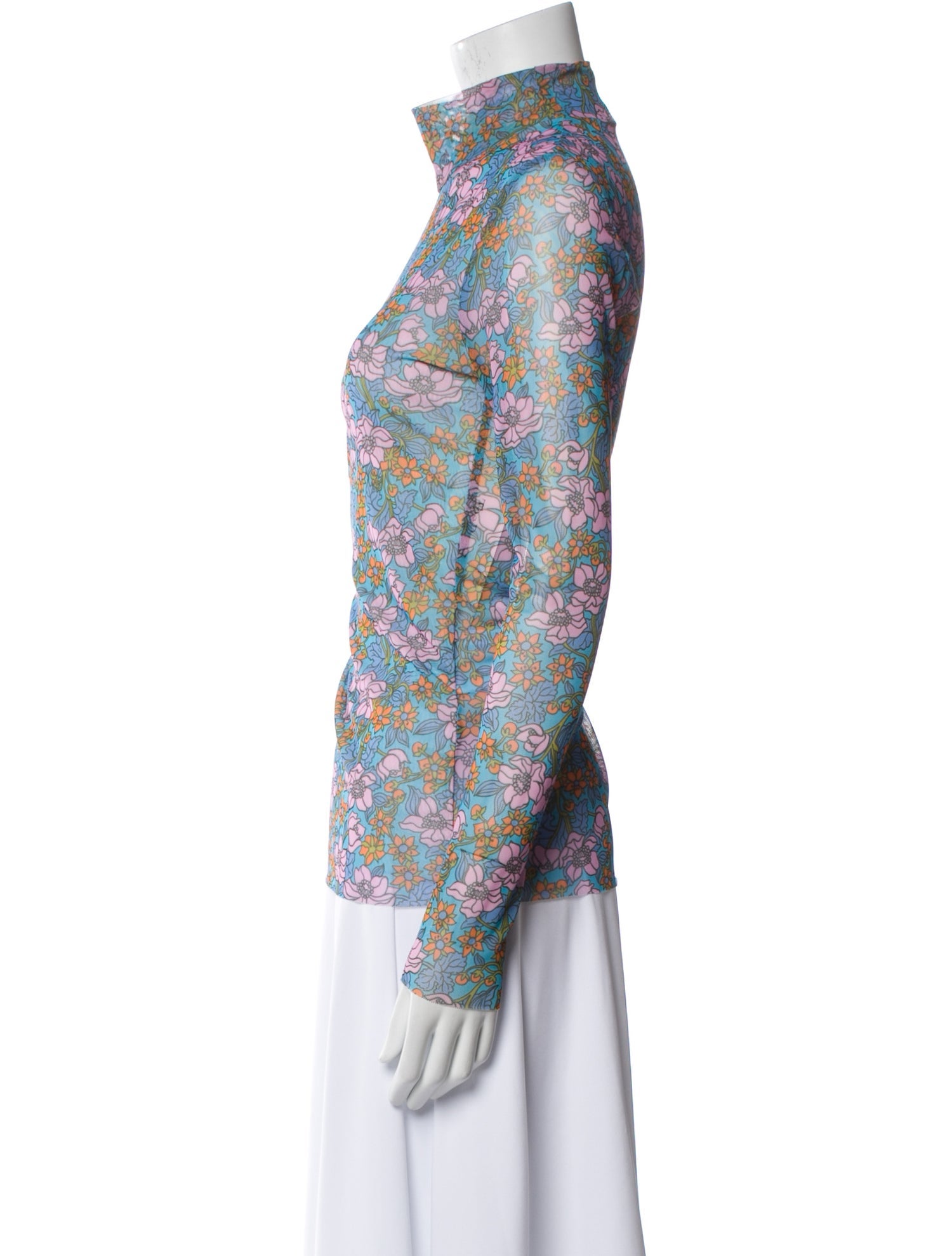 Baum und Pferdgarten Floral Print Mock Neck Blouse