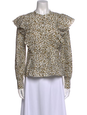 Baum und Pferdgarten Floral Print Crew Neck Blouse