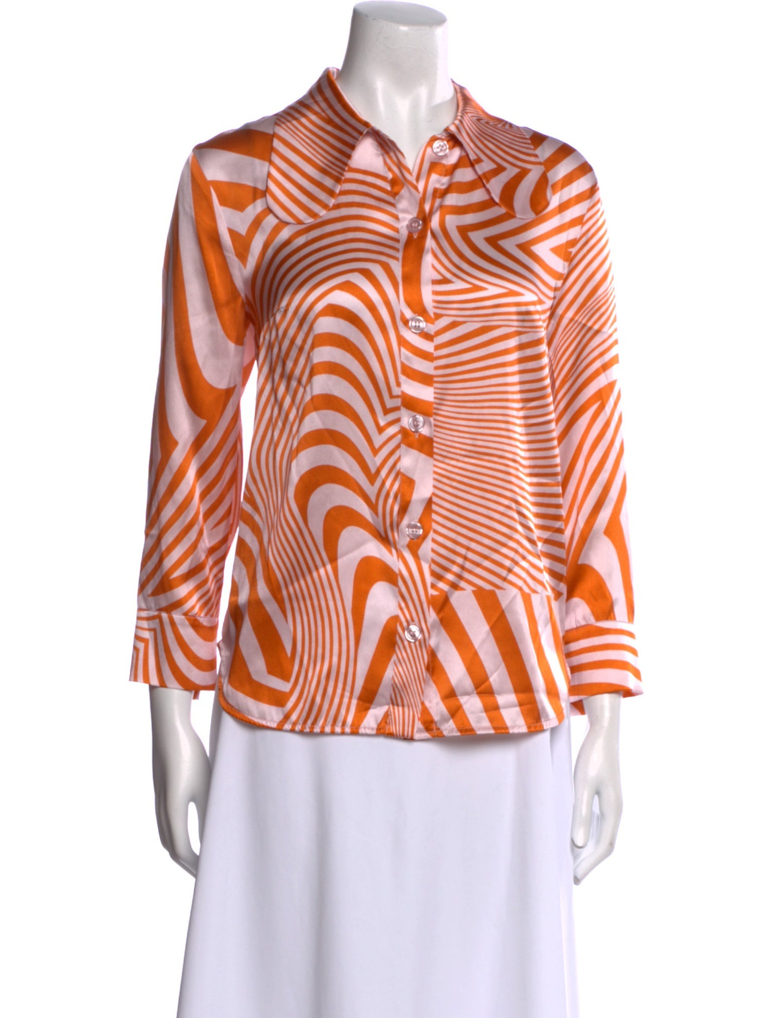 Baum und Pferdgarten Silk Striped Button-Up Top