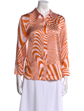 Baum und Pferdgarten Silk Striped Button-Up Top
