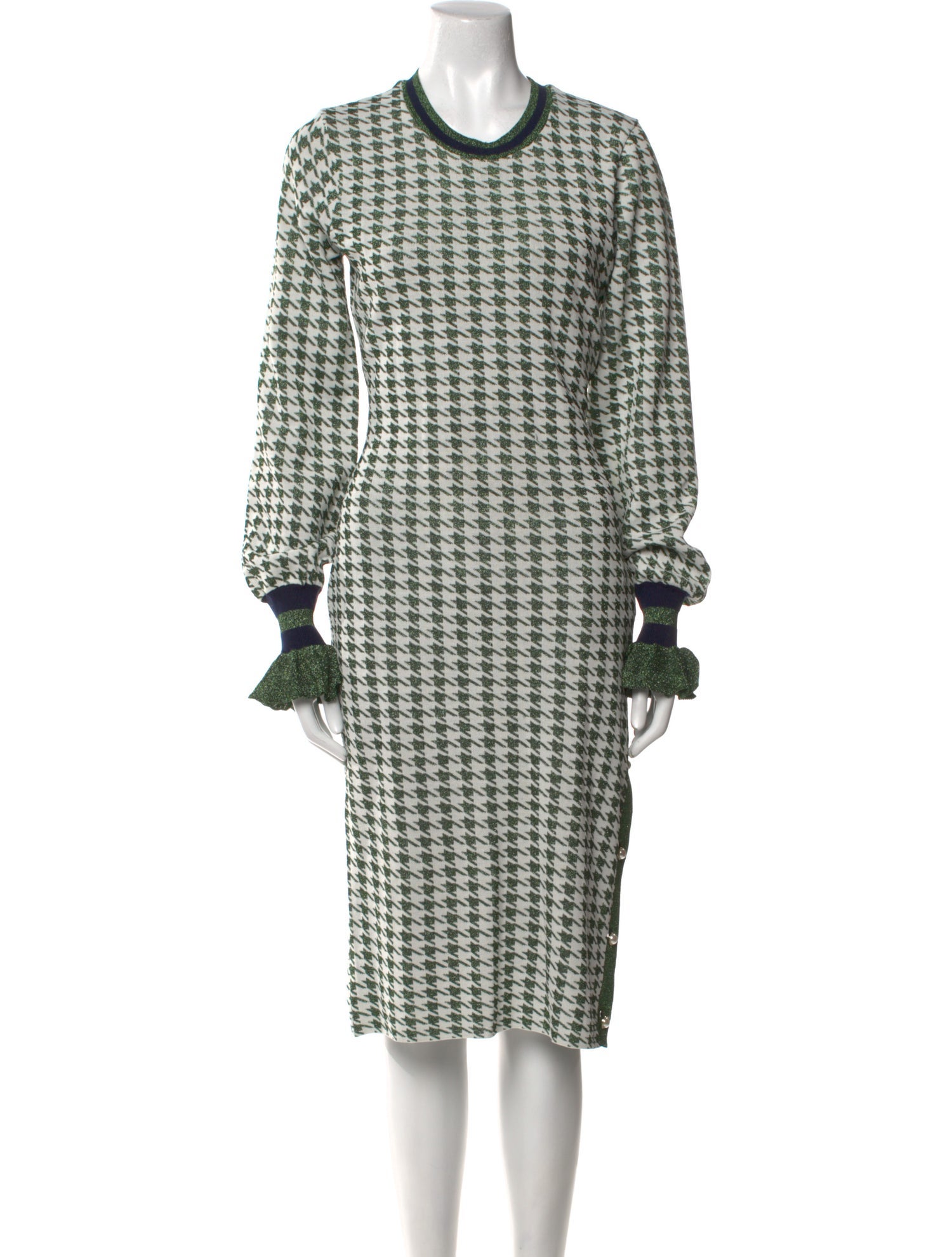 Baum und Pferdgarten Houndstooth Print Midi Length Dress
