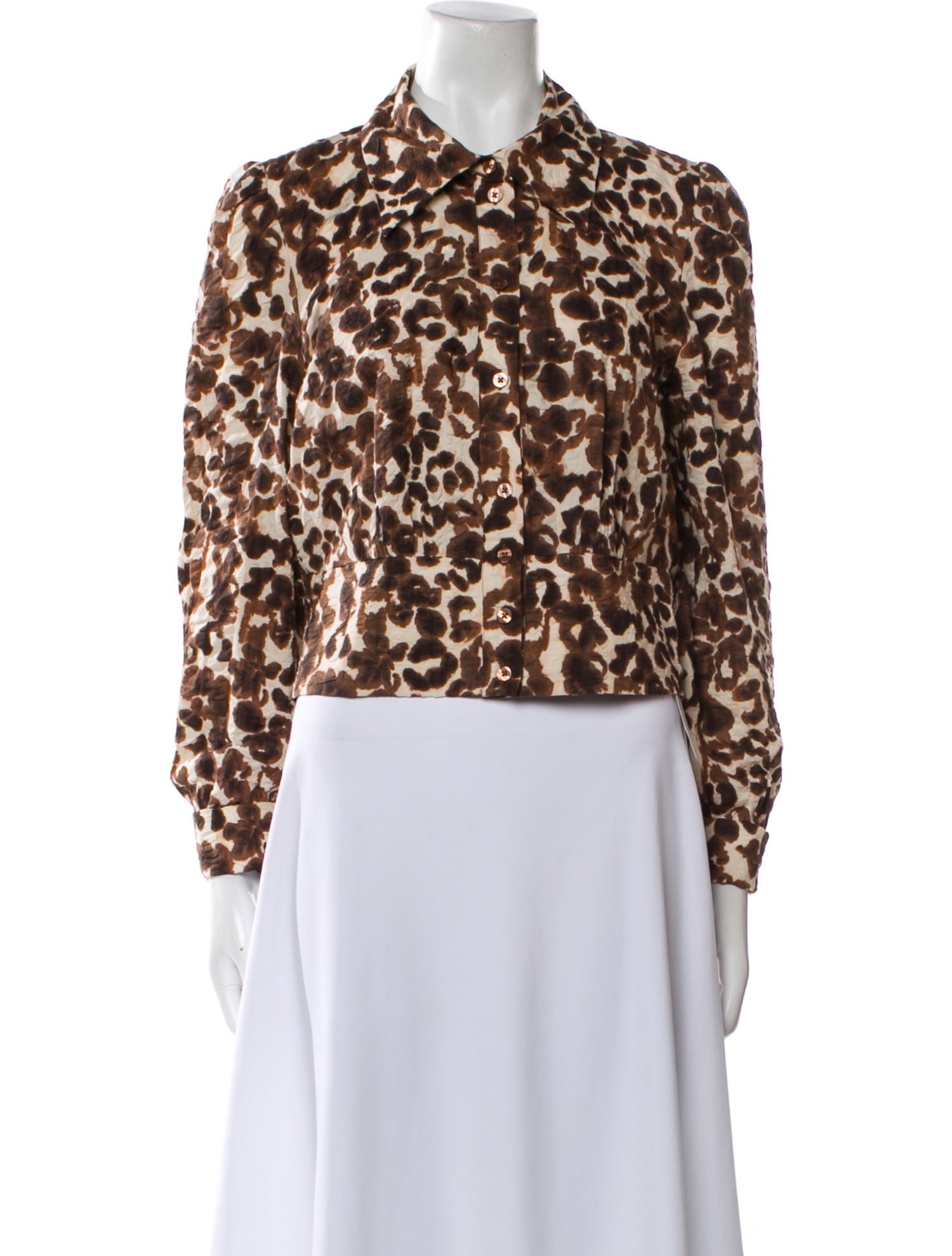 Baum und Pferdgarten Animal Print Long Sleeve Button-Up Top