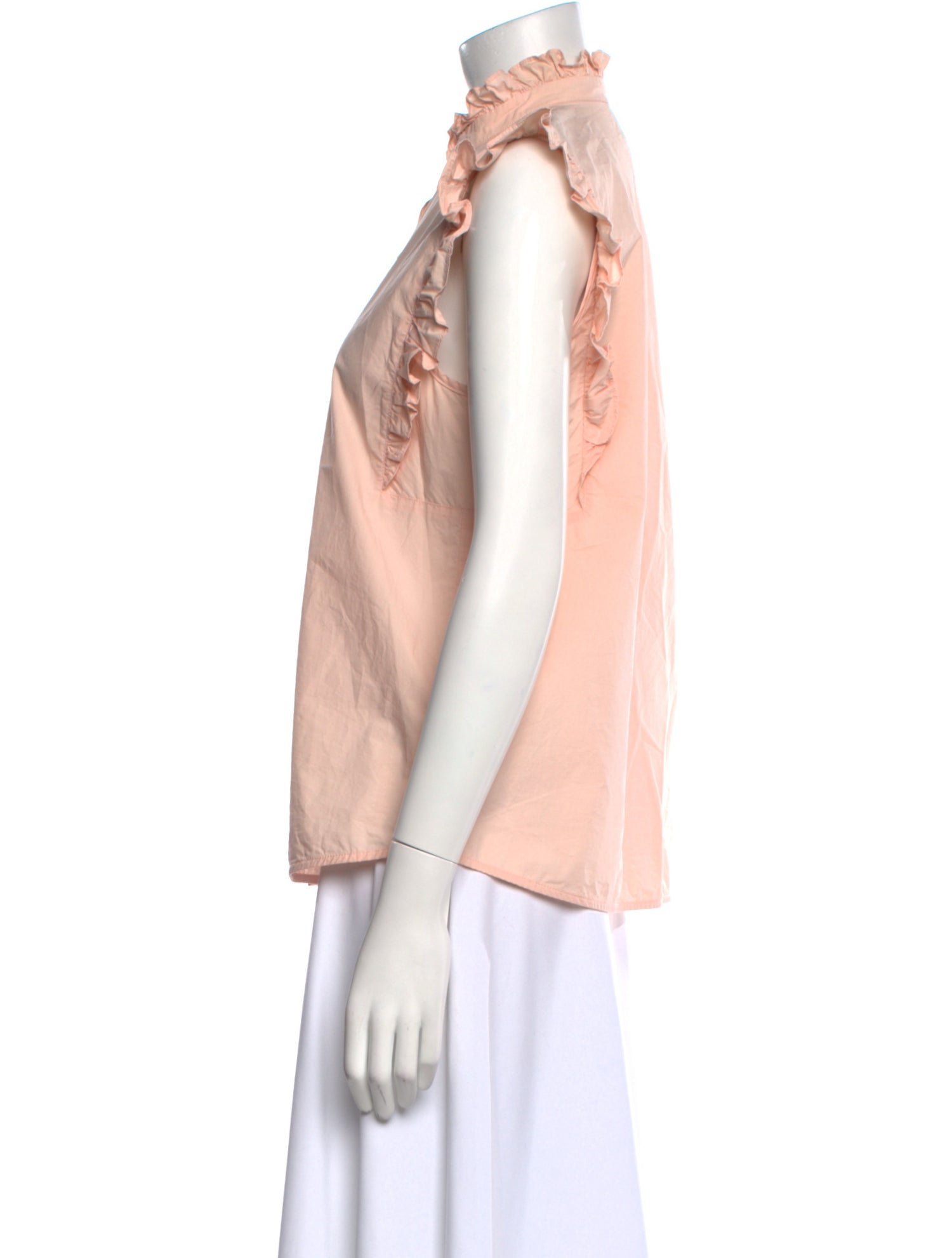 Baum und Pferdgarten Mock Neck Sleeveless Button-Up Top