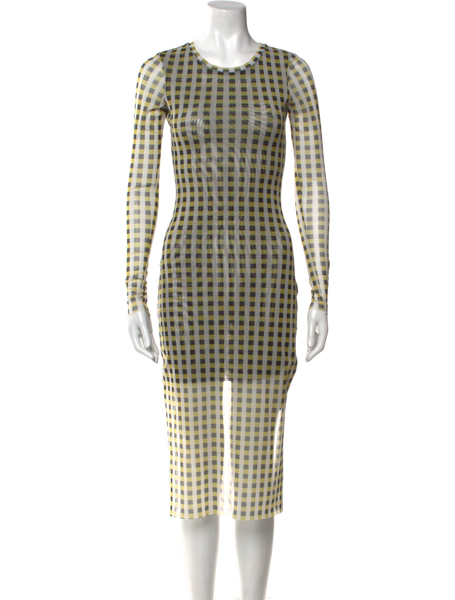 Baum und Pferdgarten Plaid Print Midi Length Dress