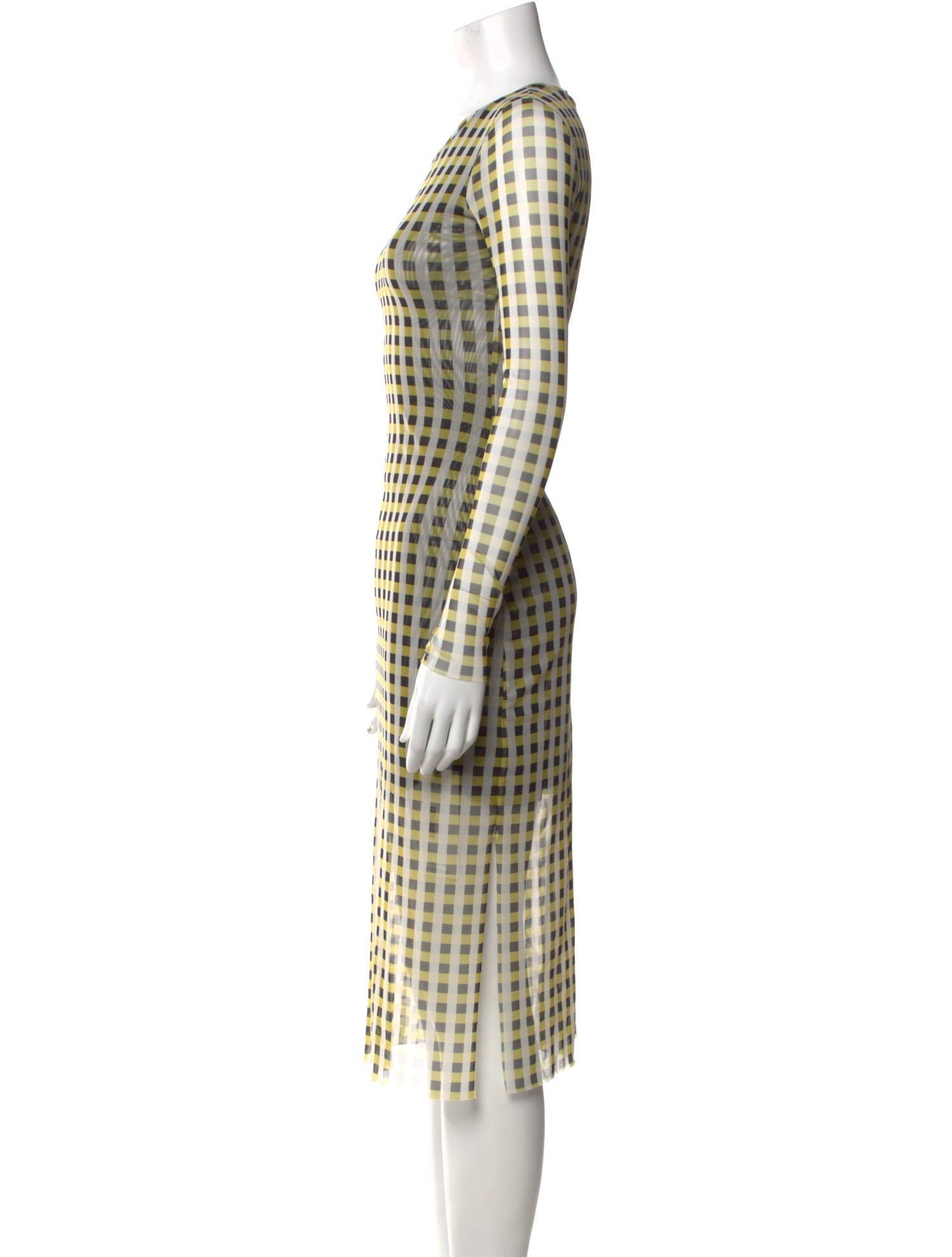 Baum und Pferdgarten Plaid Print Midi Length Dress