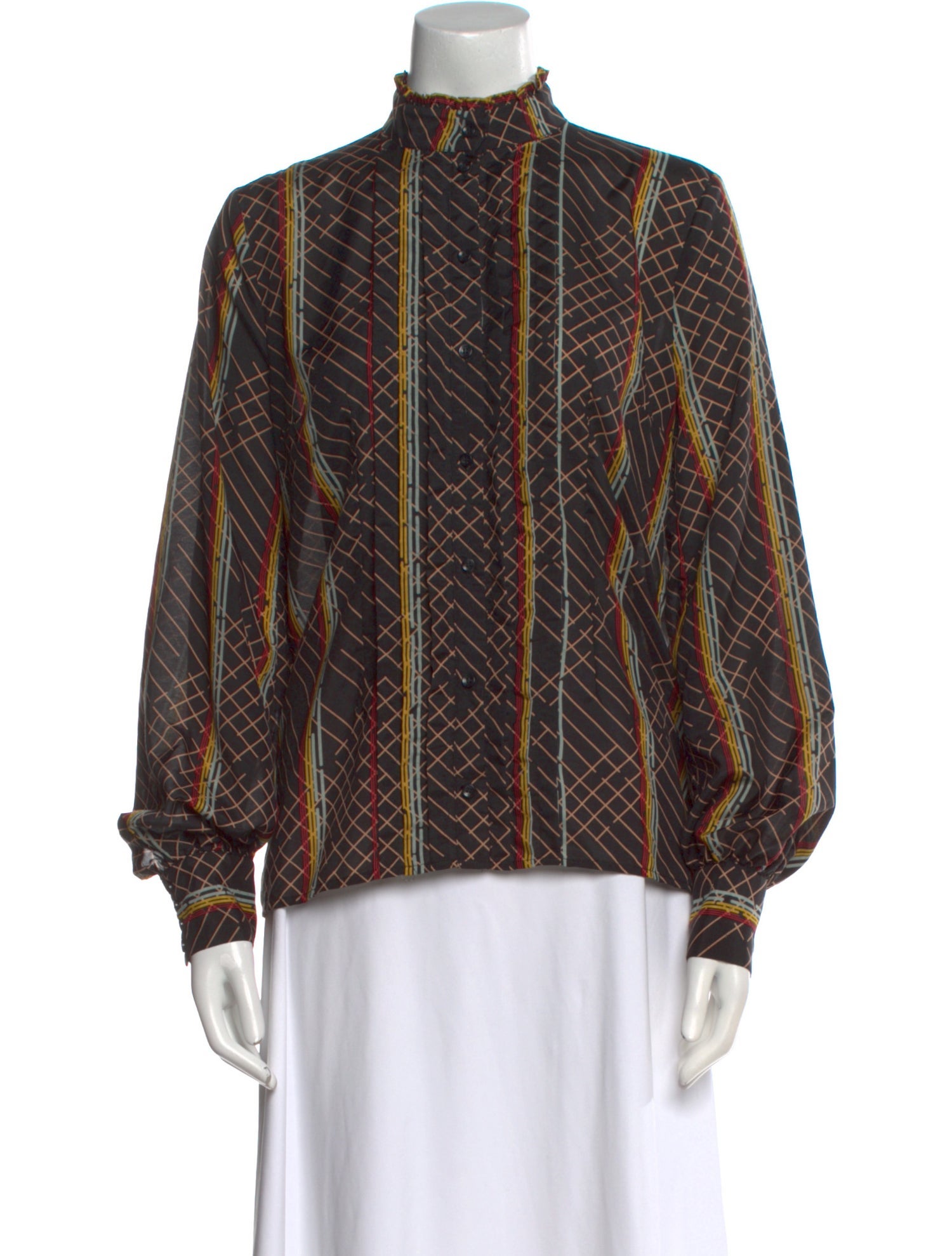 Baum und Pferdgarten Printed Mock Neck Blouse