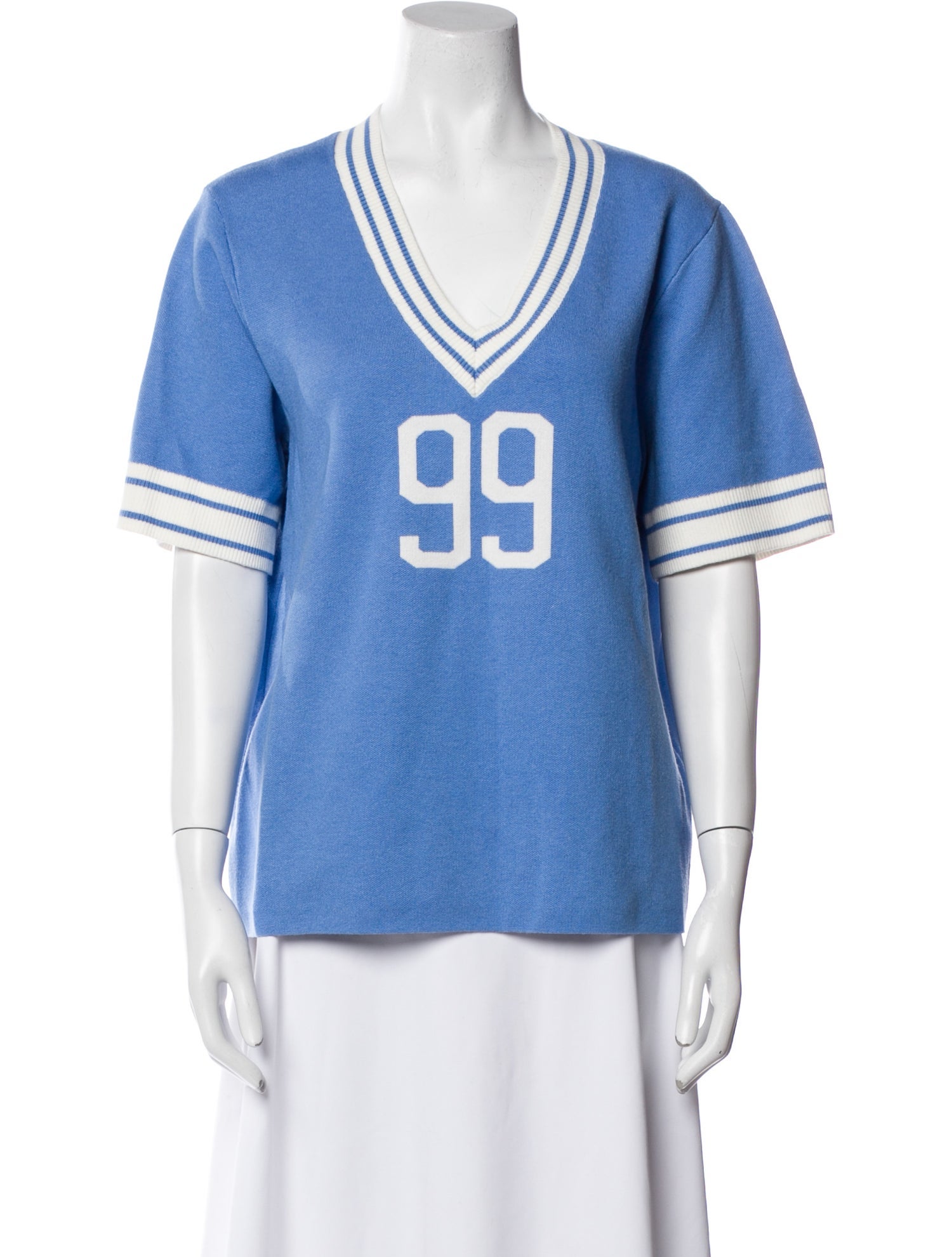 Baum und Pferdgarten Graphic Print V-Neck T-Shirt