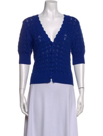 Pre-owned Baum Und Pferdgarten Patterned V-neck Sweater In Blue