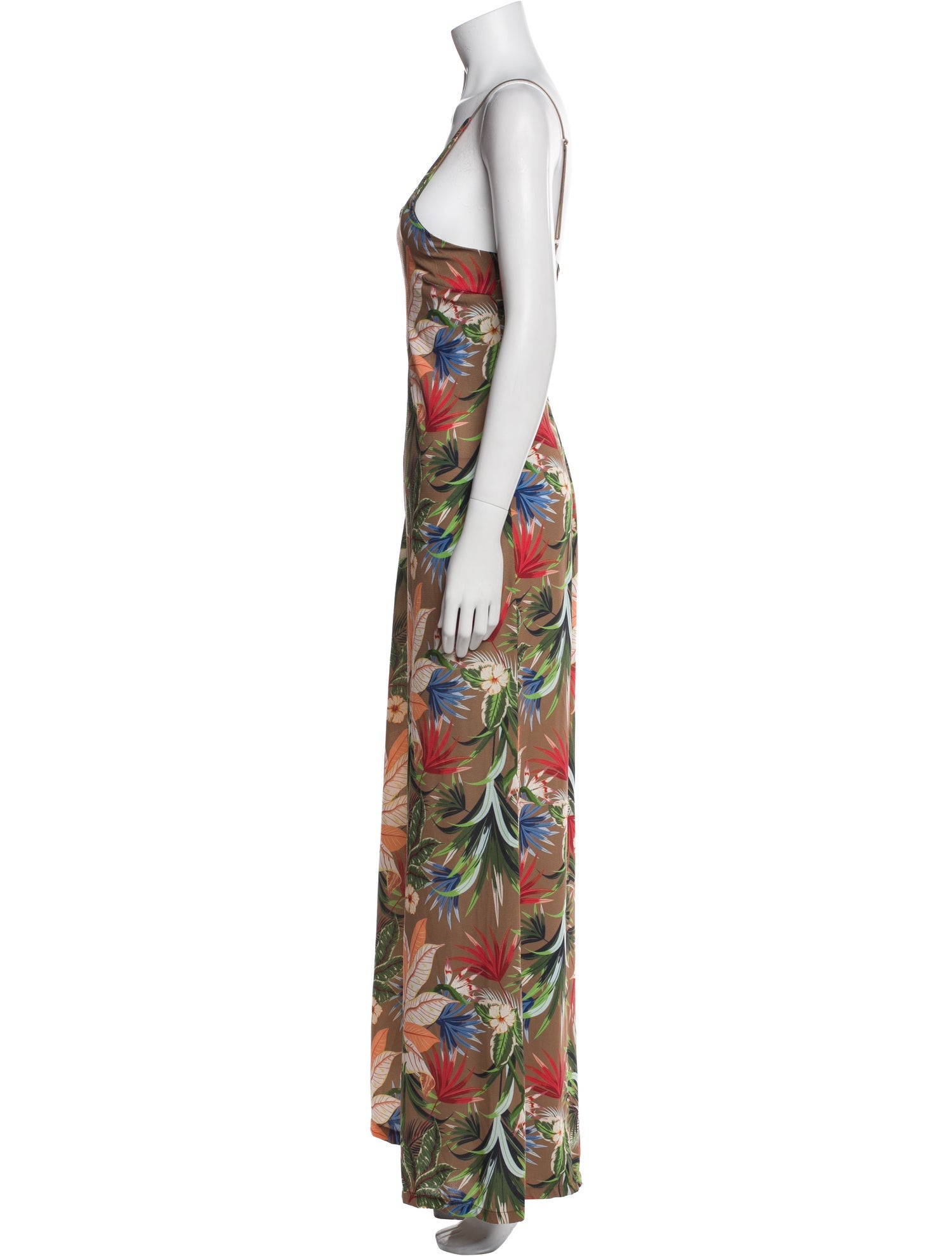 Barone Floral Print V-Neck Jumpsuit