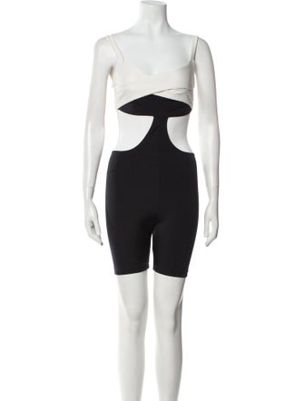 BAOBAB Colorblock Pattern V-Neck Romper