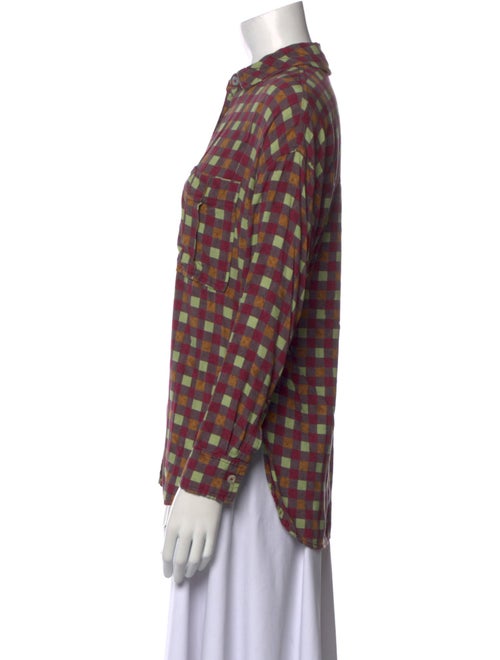 Back Beat Co. Plaid Print Long Sleeve Button-Up Top