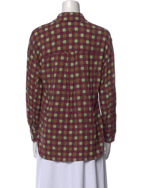 Back Beat Co. Plaid Print Long Sleeve Button-Up Top