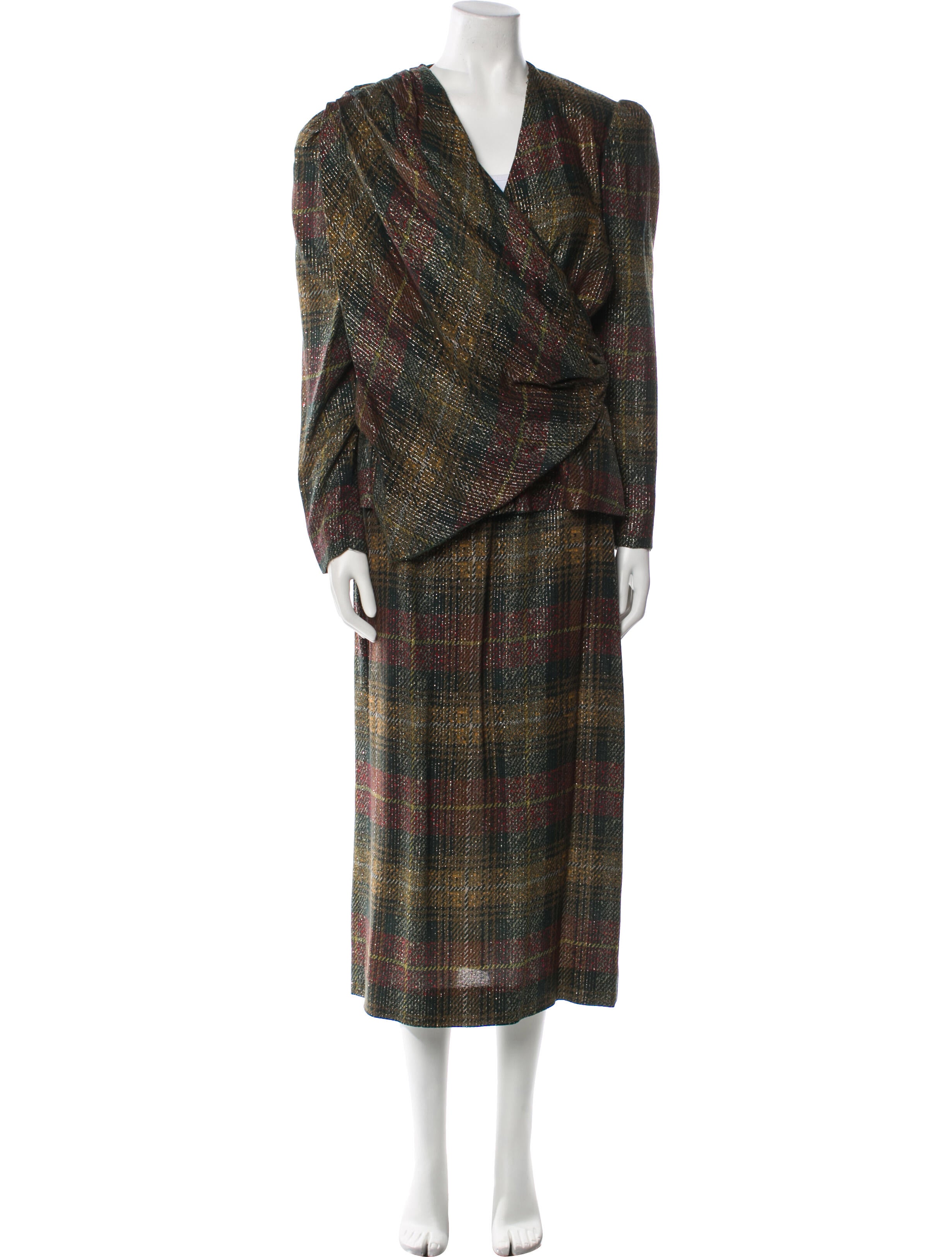 Becky Bisoulis Plaid Print Skirt Set