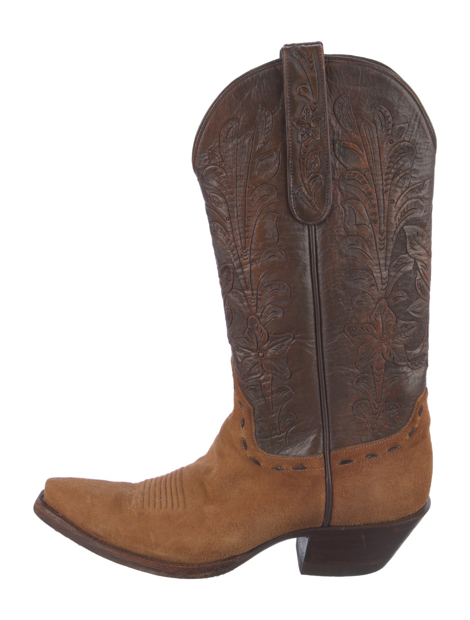 Stallion Boot & Belt Company Leather Colorblock Pattern Western Boots