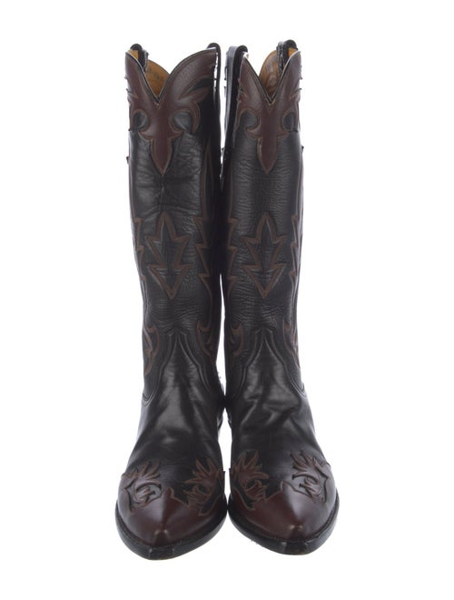 Stallion Boot & Belt Company Leather Embroidered Accent Western Boots