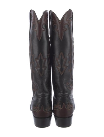 Stallion Boot & Belt Company Leather Embroidered Accent Western Boots