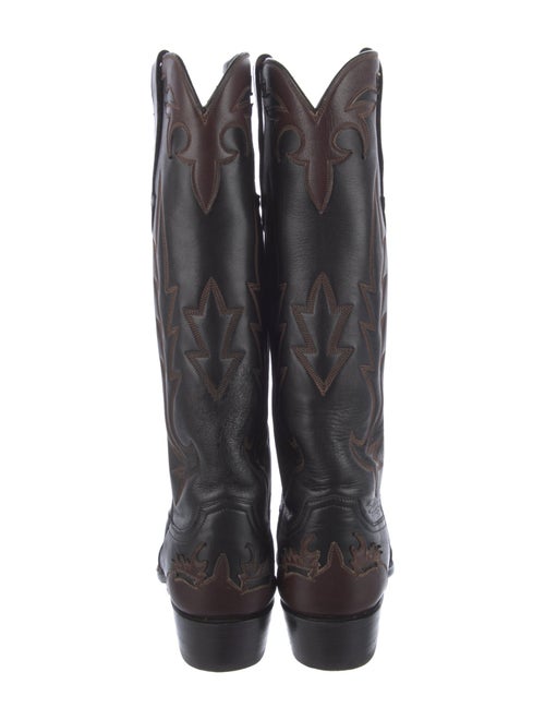 Stallion Boot & Belt Company Leather Embroidered Accent Western Boots