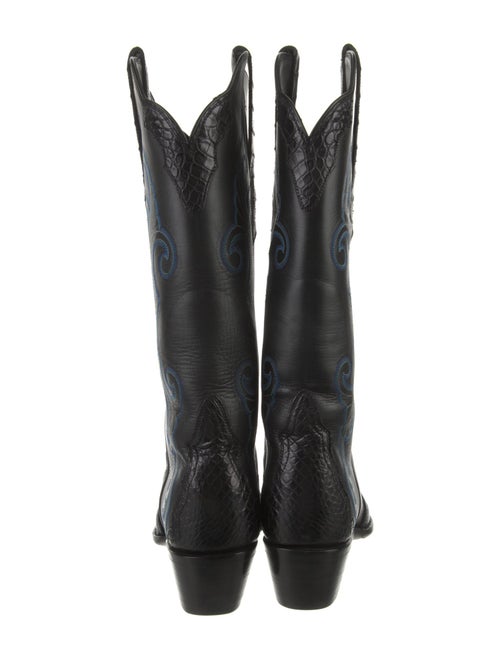 Stallion Boot & Belt Company Leather Embroidered Accent Western Boots