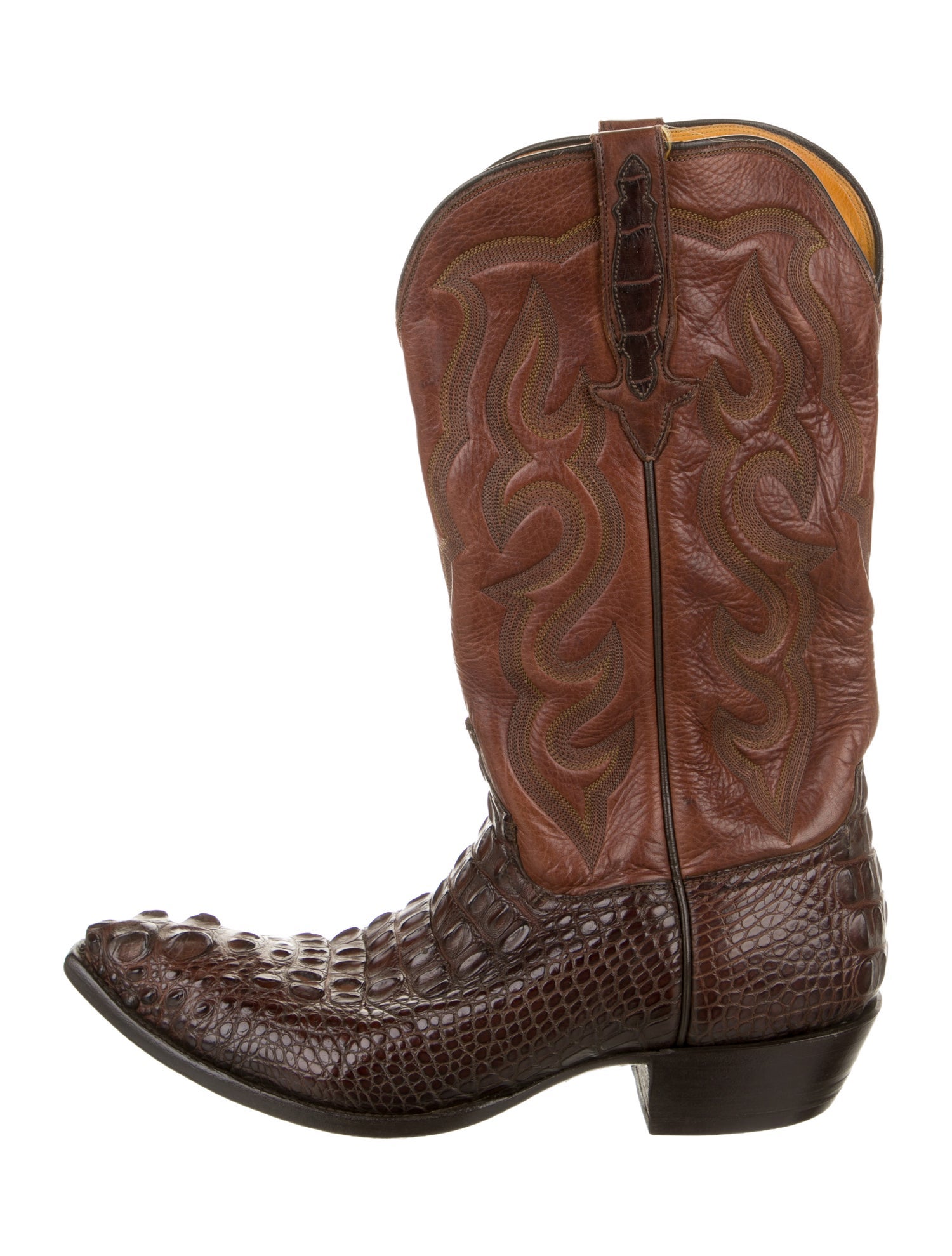 Stallion Boot & Belt Company Leather Embroidered Accent Western Boots