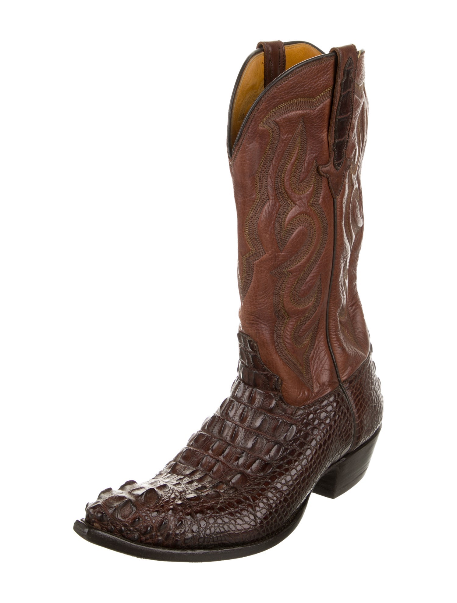 Stallion Boot & Belt Company Leather Embroidered Accent Western Boots