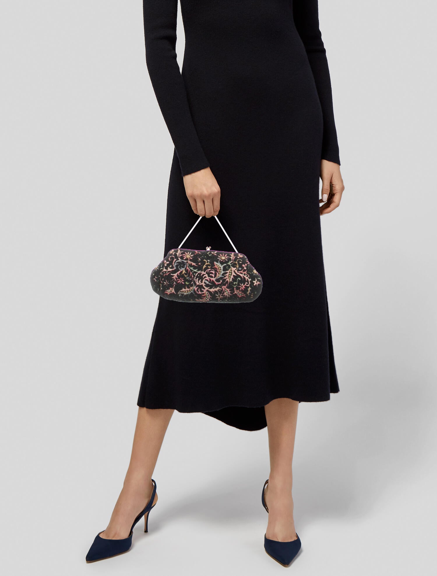 Valentino Embroidered Satin Evening Bag Orange Evening Bags, Handbags