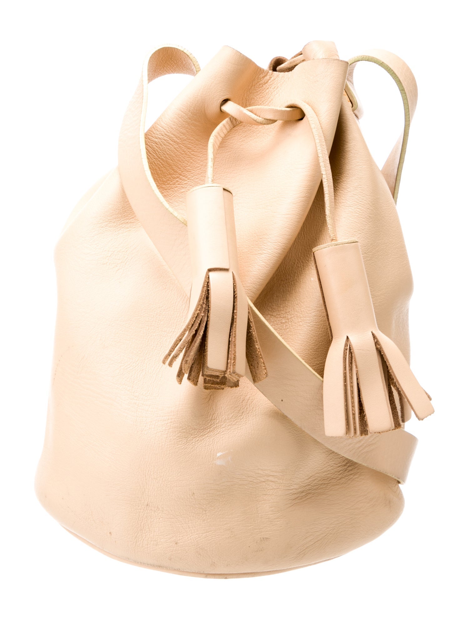Building Block Leather Bucket Bag