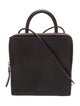 Building Block Leather Top Handle Bag