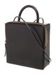 Building Block Leather Top Handle Bag