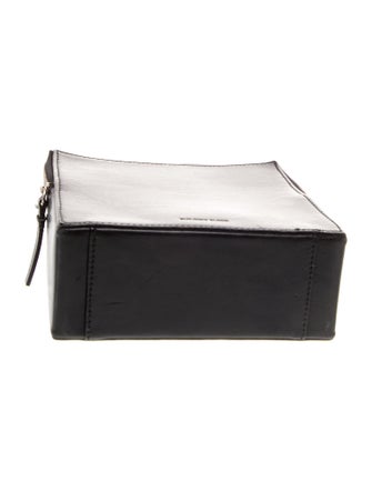 Building Block Leather Top Handle Bag