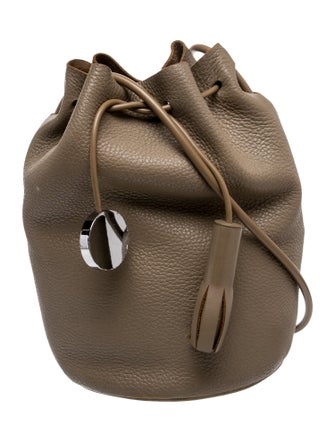 Building Block Leather Bucket Bag