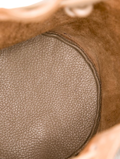 Building Block Leather Bucket Bag