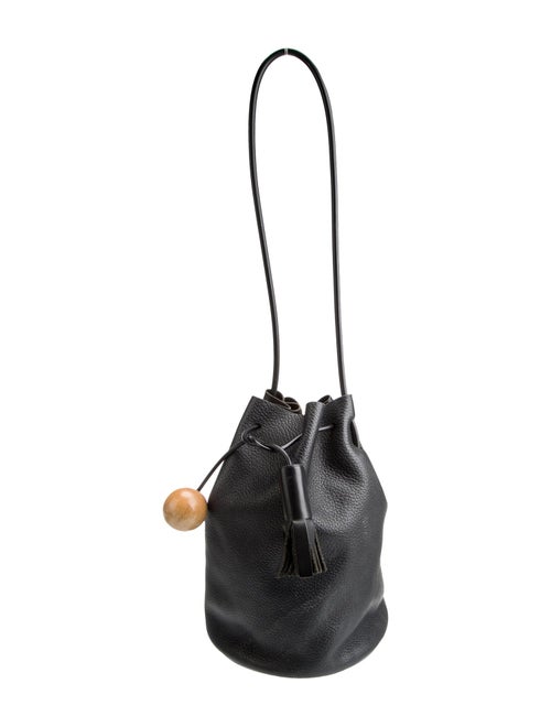 Building Block Leather Bucket Bag