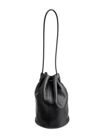 Building Block Leather Bucket Bag