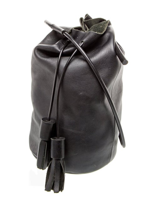Building Block Leather Bucket Bag