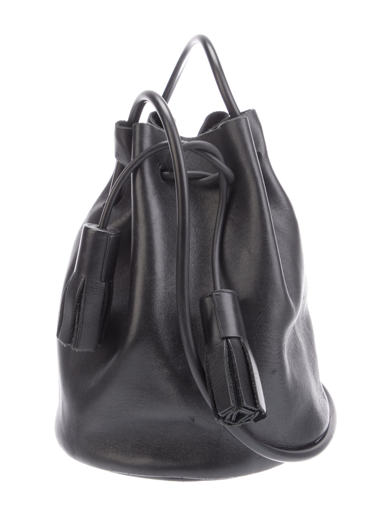 Building Block Leather Bucket Bag