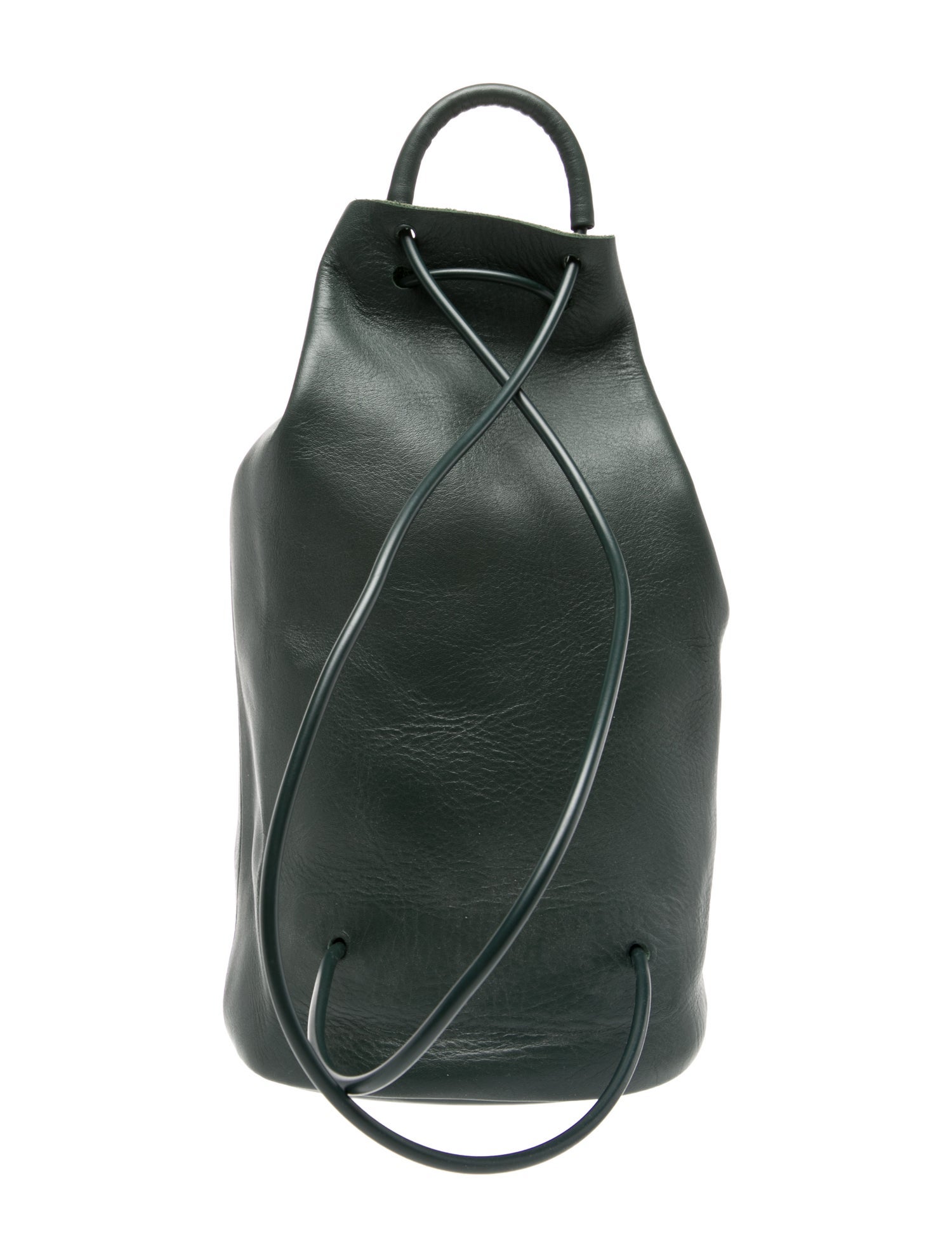 Building Block Leather Bucket Bag