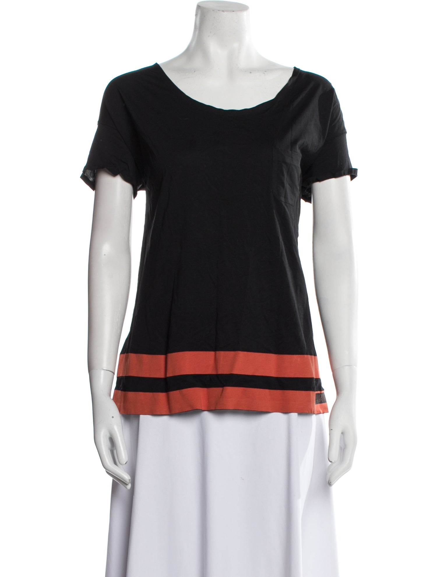 Burberry Sport Striped Scoop Neck T-Shirt